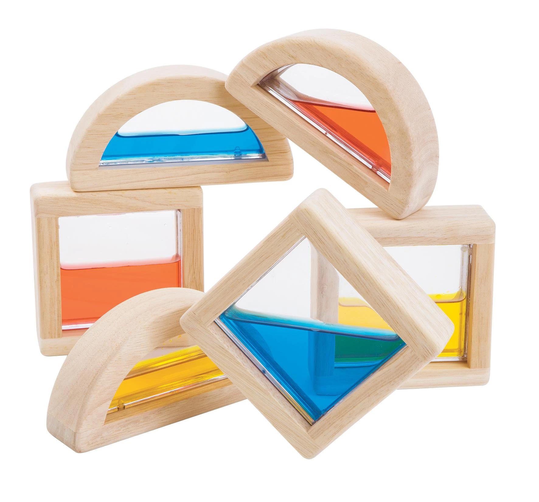 PlanToys Wooden Water Blocks - Colorful Sensory Blocks for Kids

