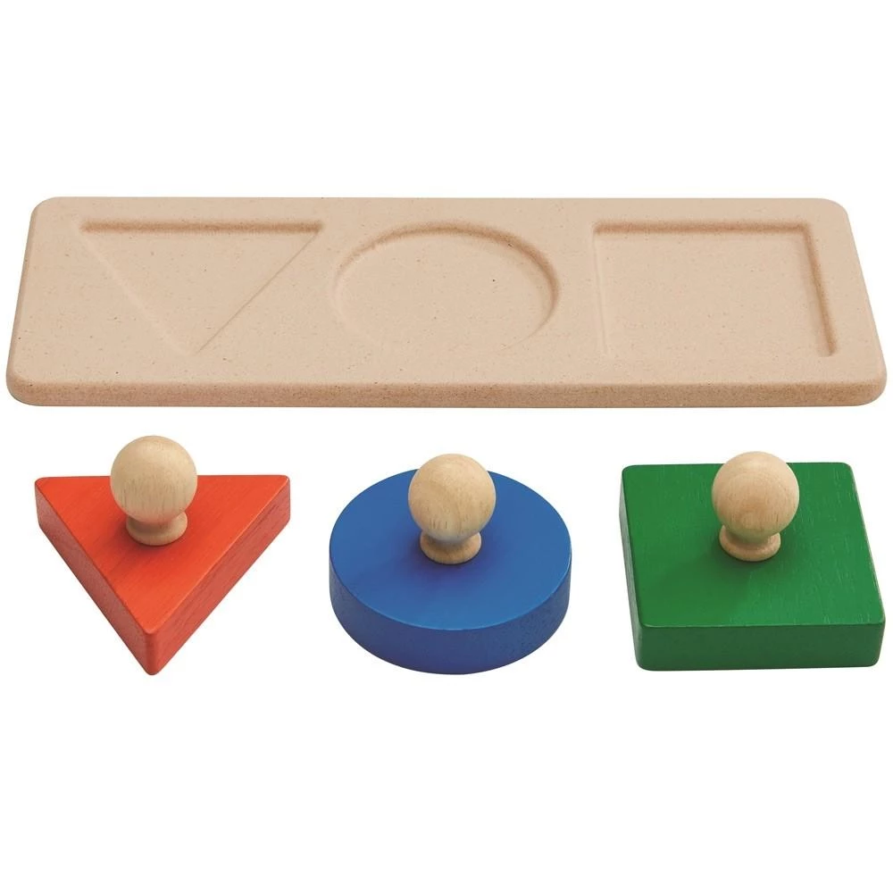 PlanToys Wooden Shape Matching Puzzle  Early Learning Toy