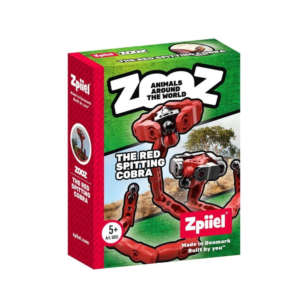 ZooZ  The Red Spitting Cobra  Interactive Animal Building Set for Creative Exploration