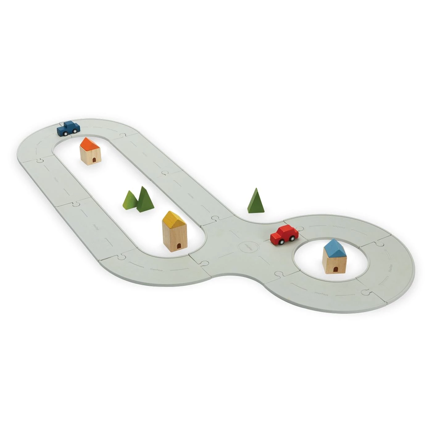 PlanToys Rubber Road & Rail Set