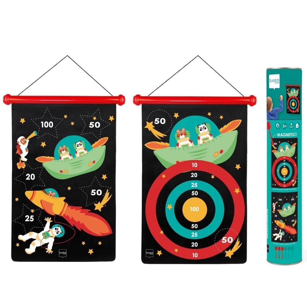 Scratch Europe Magnetic Darts - Space-Themed Safe Dart Game for Kids
